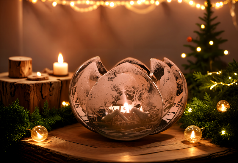 Skleněný svícen - Nafoukané sklo - Marcela Andělová Skleněný svícen - Nafoukané sklo - Marcela Andělová